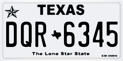 TX license plate DQR6345