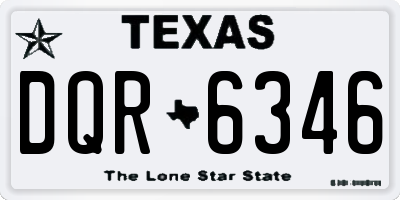 TX license plate DQR6346