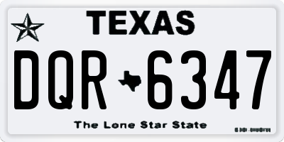 TX license plate DQR6347