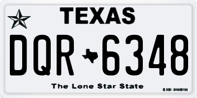 TX license plate DQR6348