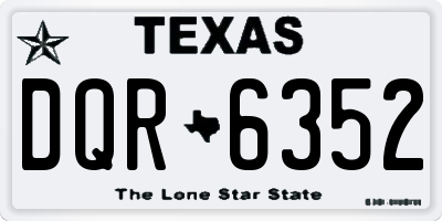 TX license plate DQR6352