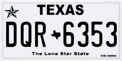 TX license plate DQR6353