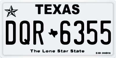 TX license plate DQR6355