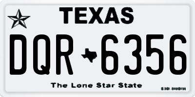 TX license plate DQR6356