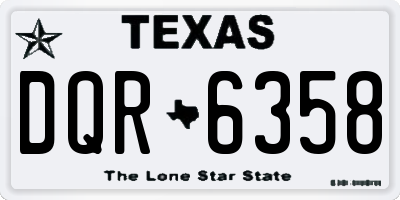 TX license plate DQR6358