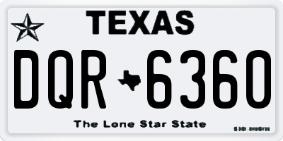 TX license plate DQR6360