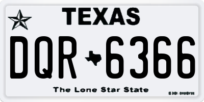 TX license plate DQR6366