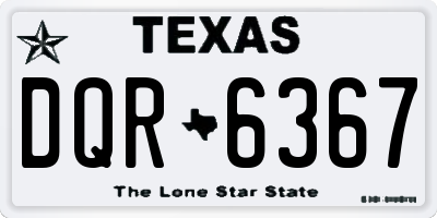 TX license plate DQR6367