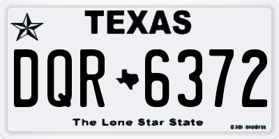 TX license plate DQR6372