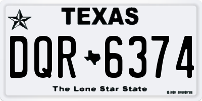 TX license plate DQR6374