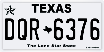 TX license plate DQR6376