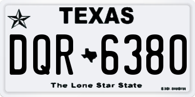 TX license plate DQR6380