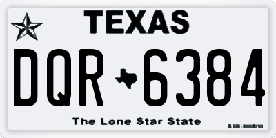 TX license plate DQR6384
