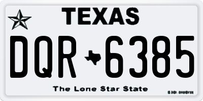 TX license plate DQR6385