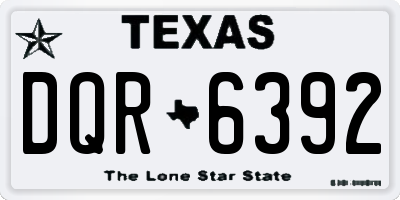 TX license plate DQR6392