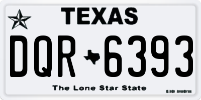 TX license plate DQR6393