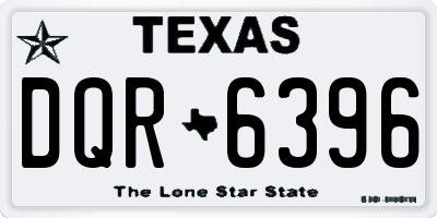 TX license plate DQR6396