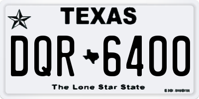 TX license plate DQR6400
