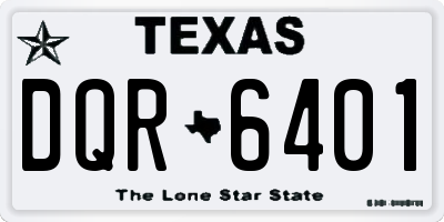 TX license plate DQR6401
