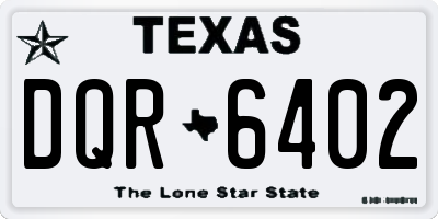 TX license plate DQR6402