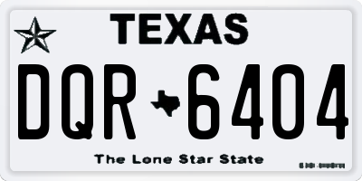 TX license plate DQR6404