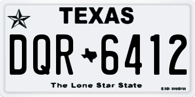 TX license plate DQR6412