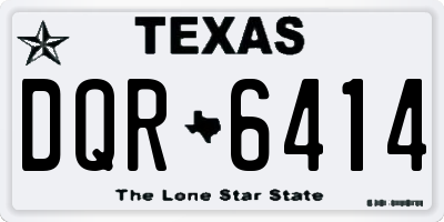 TX license plate DQR6414