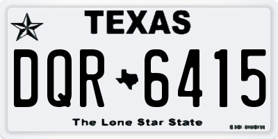 TX license plate DQR6415