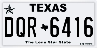TX license plate DQR6416