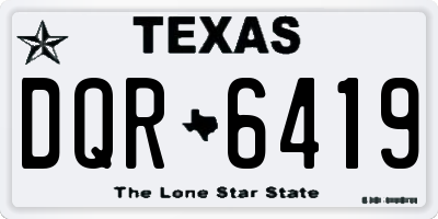 TX license plate DQR6419