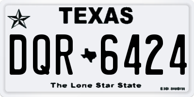 TX license plate DQR6424