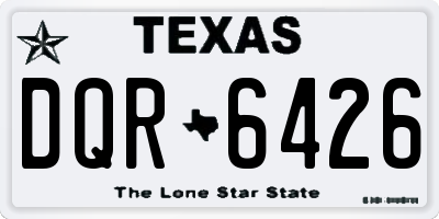TX license plate DQR6426