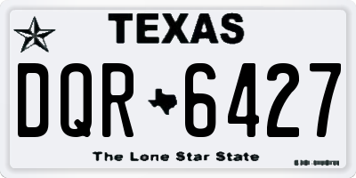 TX license plate DQR6427