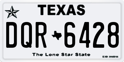 TX license plate DQR6428