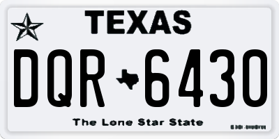 TX license plate DQR6430