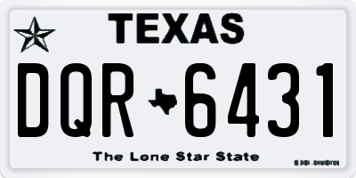 TX license plate DQR6431