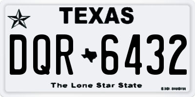 TX license plate DQR6432