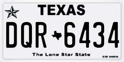 TX license plate DQR6434