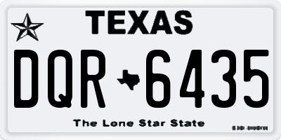 TX license plate DQR6435