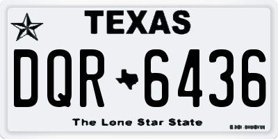 TX license plate DQR6436