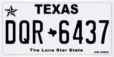 TX license plate DQR6437