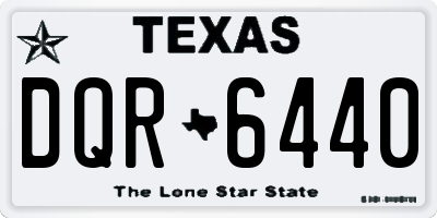 TX license plate DQR6440