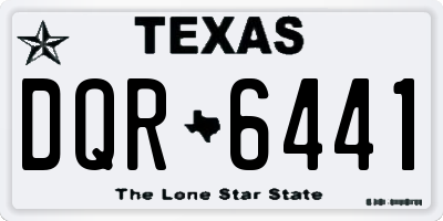 TX license plate DQR6441