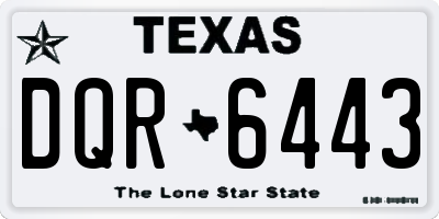 TX license plate DQR6443