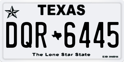 TX license plate DQR6445