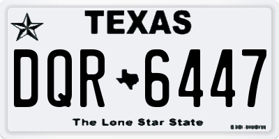TX license plate DQR6447