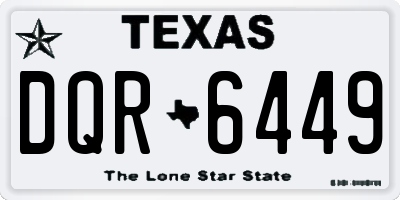 TX license plate DQR6449