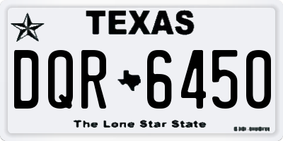 TX license plate DQR6450