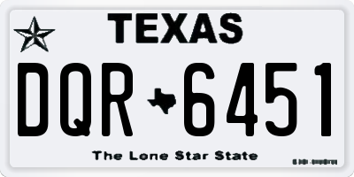 TX license plate DQR6451