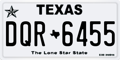 TX license plate DQR6455
